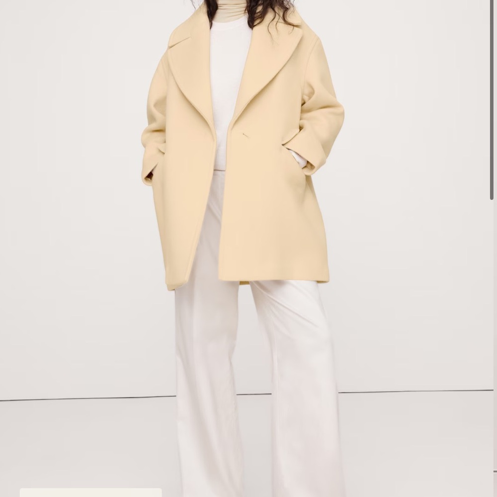 Chic Banana Republic Double Faced Wool-Blend Peacoat